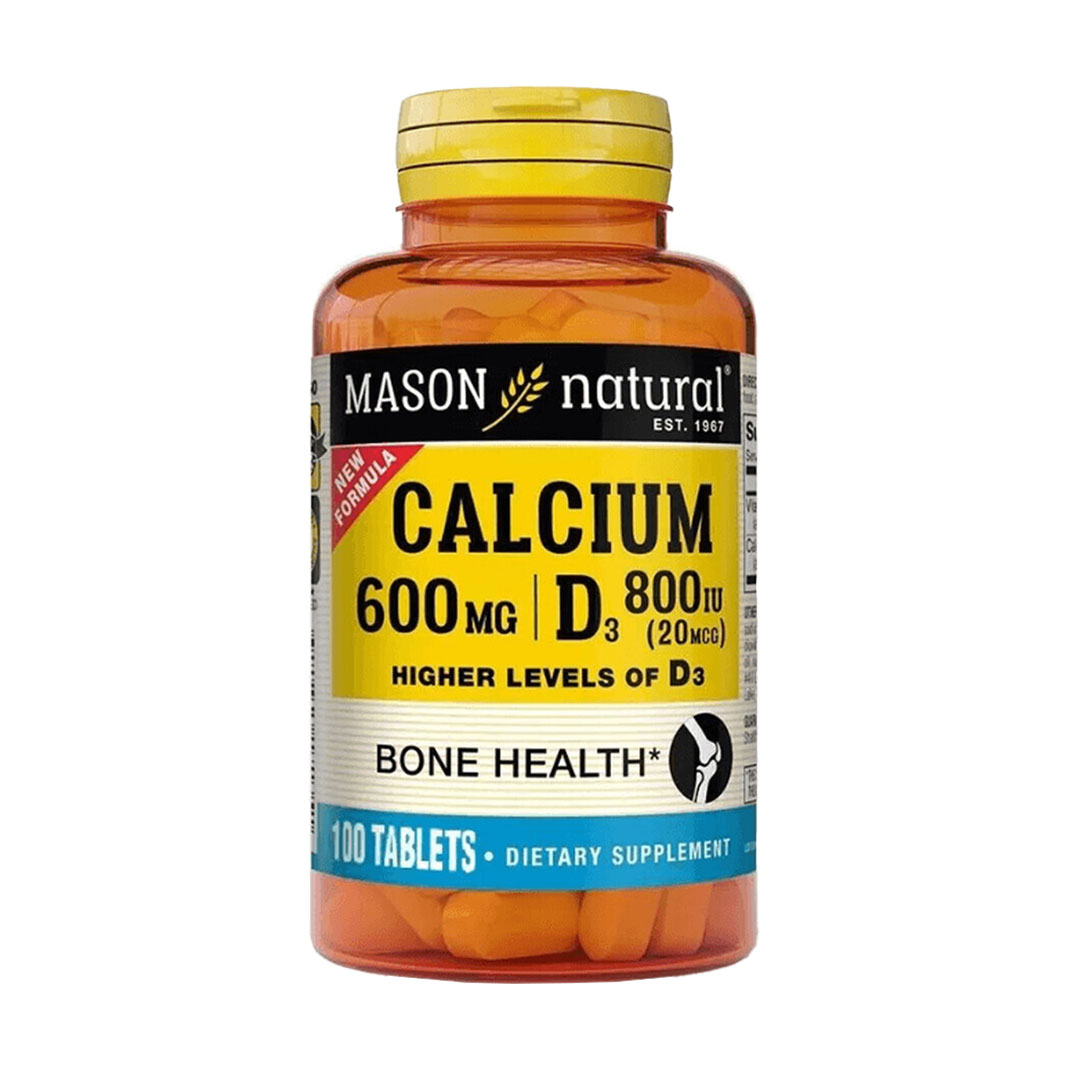 Кальцій та Д3 Mason Natural Calcium 600 mg з Vitamin D3 800 IU, 100 таблеток